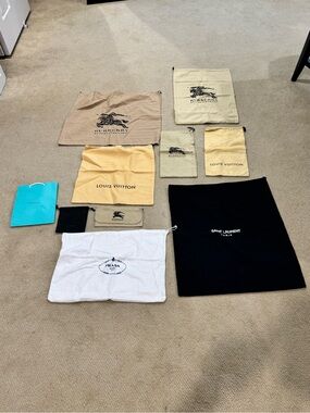Lot of 10 various designer dust bags